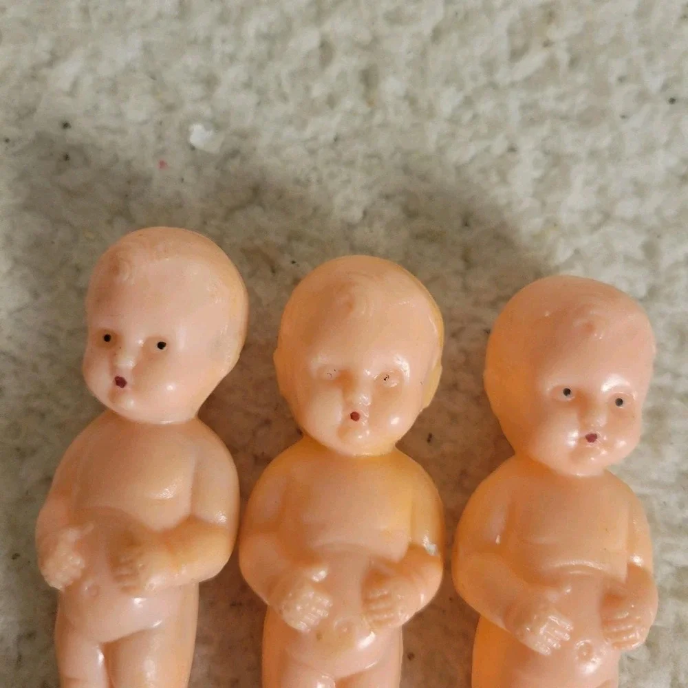 Lot of 3 1950's Hard Plastic Miniature Toy Dolls:  Best USA Baby Doll